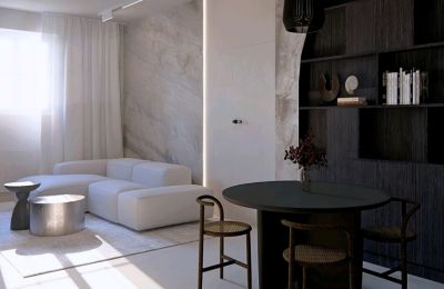 Apartmán v historickej budove na predaj Lubiechowo, województwo zachodniopomorskie,, Salon - projekt aranżacji 