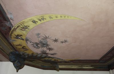 Historická vila na predaj Faido, Ticino, affresco sala da pranzo restaurato